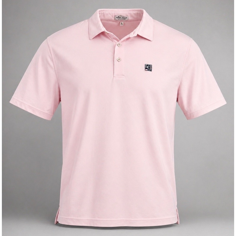 Peter Millar Mens XL Polo Shirt Summer Comfort Pink Stripe Stretch Golf Casual